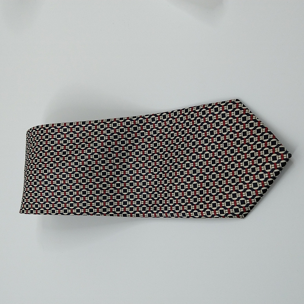 Davvero Benino Navy | Red | Cream Necktie